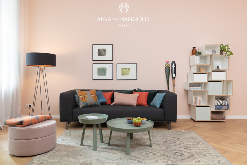 Kreidefarbe rosa-apricot-173 Wohnzimmer Anna von Mangoldt